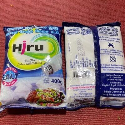 Hiru Table Salt 400g Packet ලුණුකුඩු உப்புதூள்